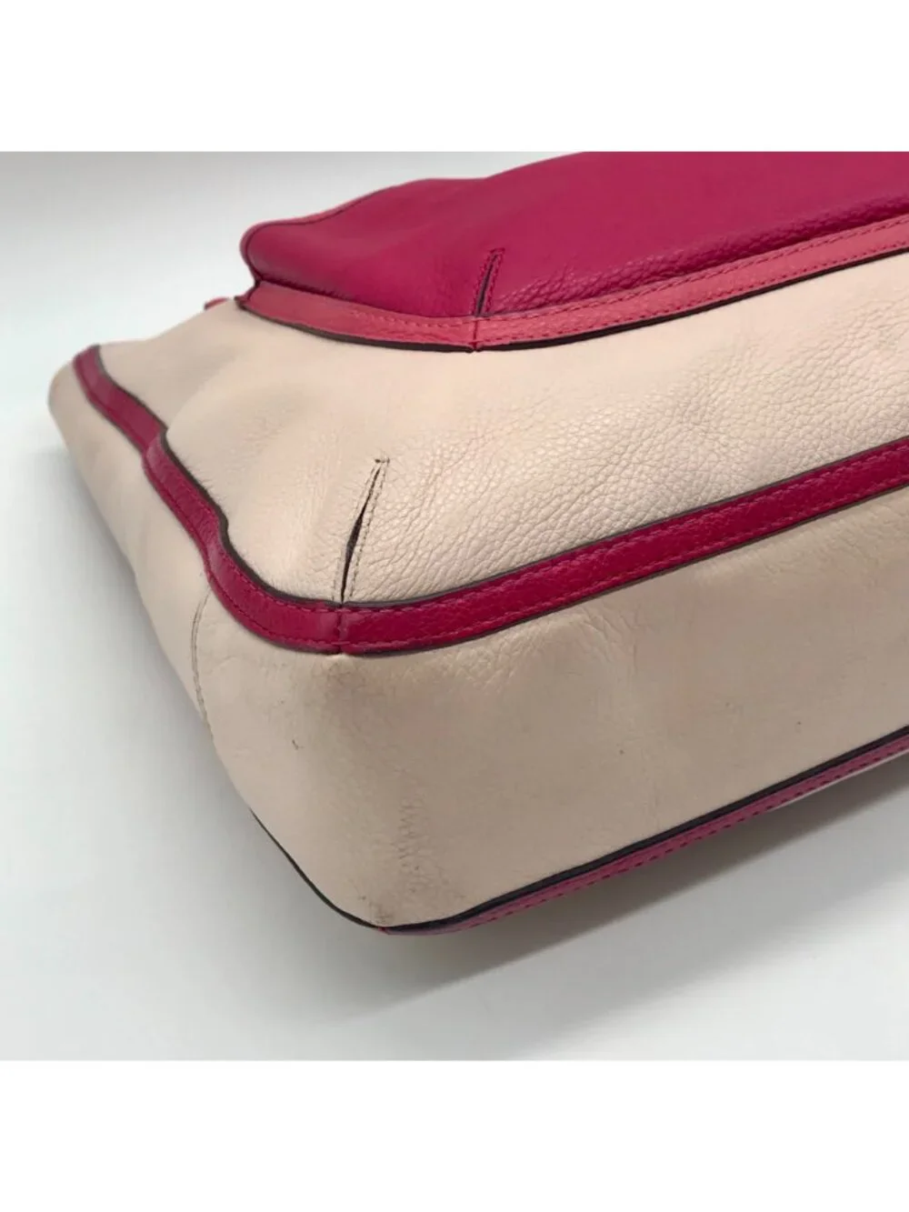 Coach Color-Block Poppy Pebbled Leather Tote Bag- 24082